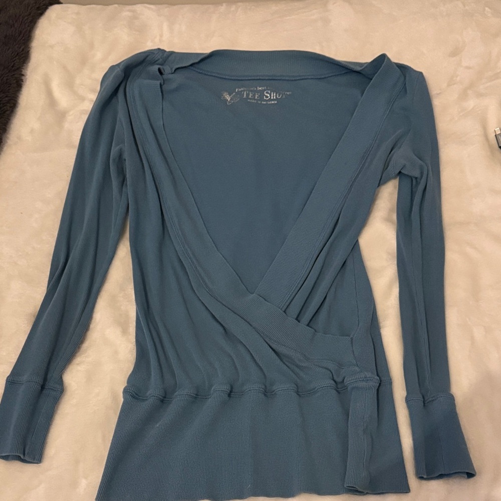 Tees by Tina Women's Teal Wrap Blouse